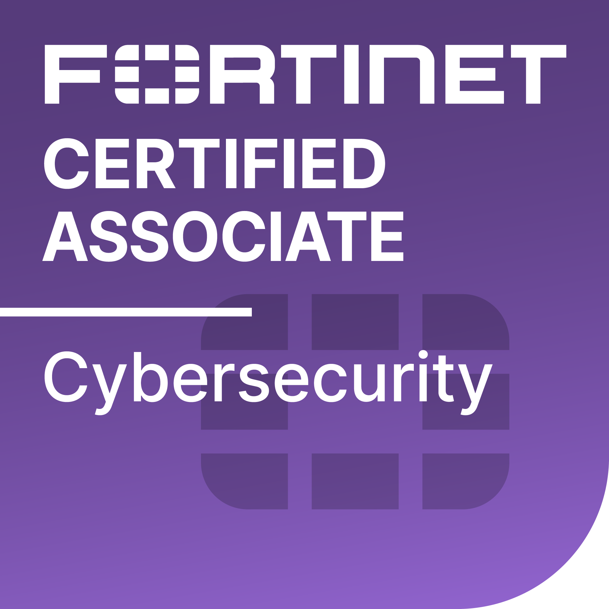 Fortinet Certified Associate Cybersecurity badge