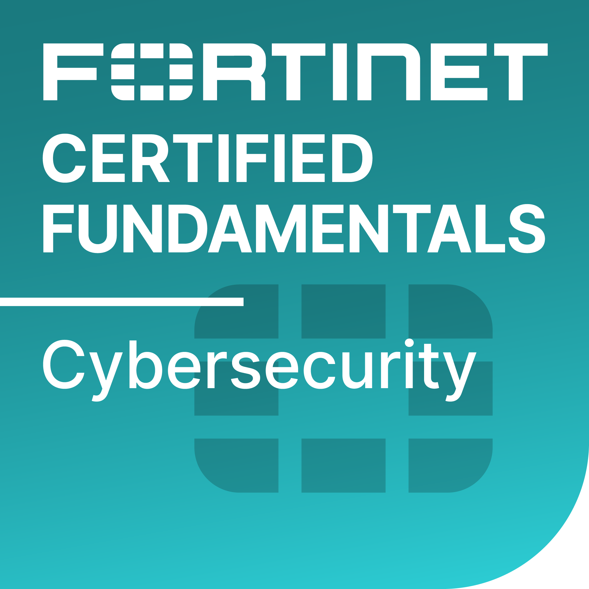 Fortinet Certified Fundamentals Cybersecurity badge